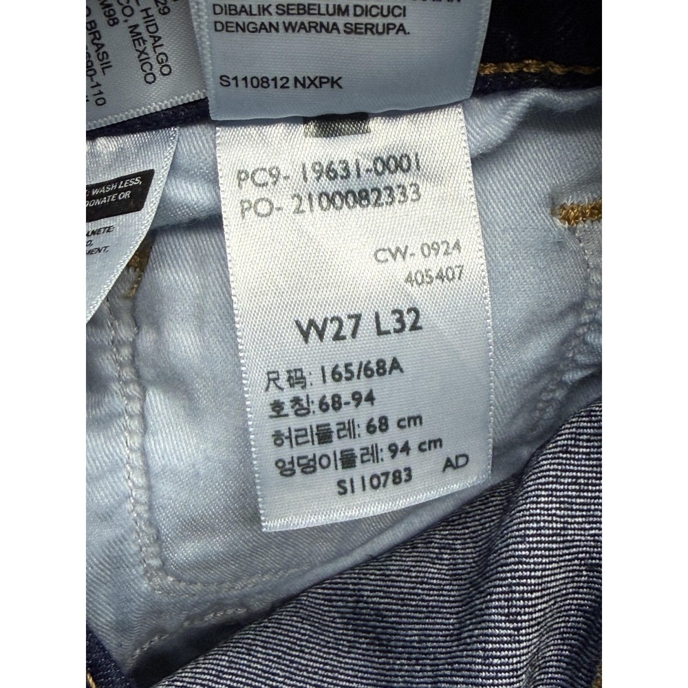Levi's 314 Jeans Womens 27 Dark Wash Shaping Straight Measured 28x31 - Picture 9 of 9